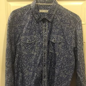 James Campbell Navy Print 2XL Shirt- new w/o tags